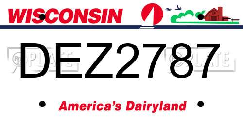 DEZ2787 Wisconsin License Plate