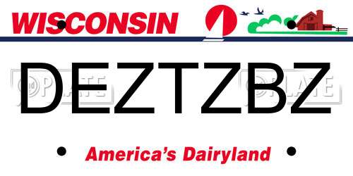 DEZTZBZ Wisconsin License Plate
