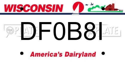 DF0B8I Wisconsin License Plate