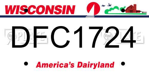 DFC1724 Wisconsin License Plate