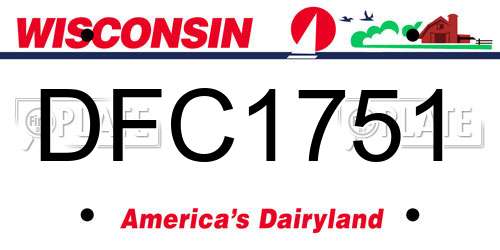 DFC1751 Wisconsin License Plate
