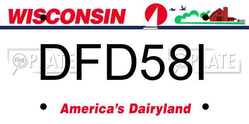 DFD58I Wisconsin License Plate