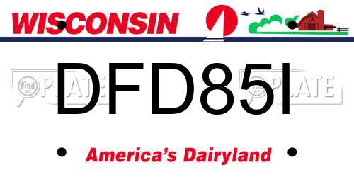 DFD85I Wisconsin License Plate