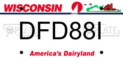 DFD88I Wisconsin License Plate