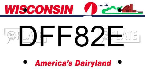 DFF82E Wisconsin License Plate
