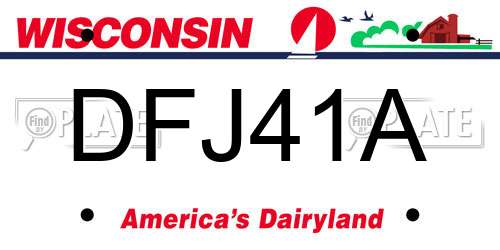DFJ41A Wisconsin License Plate