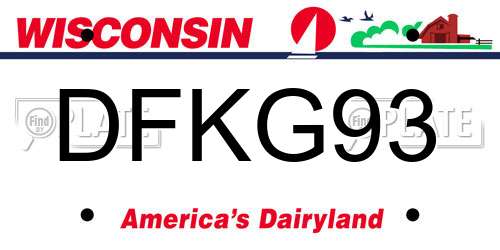 DFKG93 Wisconsin License Plate