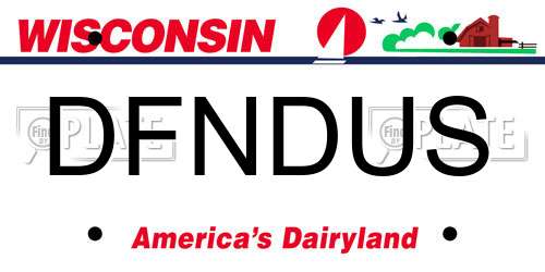 DFNDUS Wisconsin License Plate