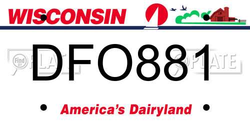 DFO881 Wisconsin License Plate