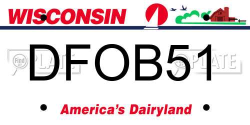 DFOB51 Wisconsin License Plate