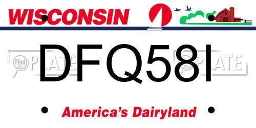 DFQ58I Wisconsin License Plate