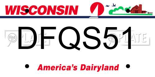 DFQS51 Wisconsin License Plate