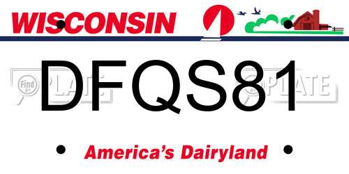 DFQS81 Wisconsin License Plate
