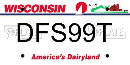 DFS99T Wisconsin License Plate