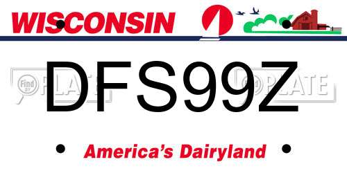 DFS99Z Wisconsin License Plate
