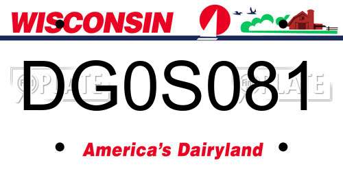 DG0S081 Wisconsin License Plate