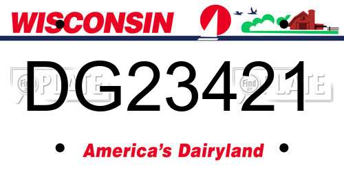 DG23421 Wisconsin License Plate