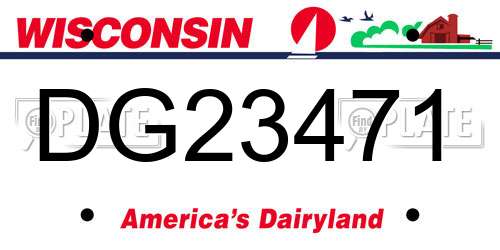 DG23471 Wisconsin License Plate