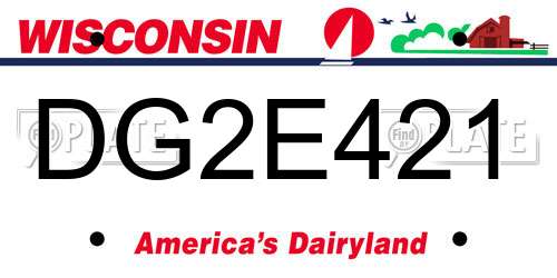 DG2E421 Wisconsin License Plate