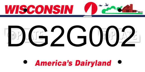 DG2G002 Wisconsin License Plate