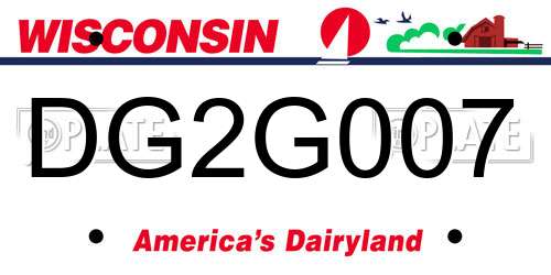 DG2G007 Wisconsin License Plate