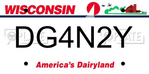 DG4N2Y Wisconsin License Plate