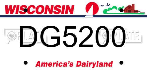 DG5200 Wisconsin License Plate