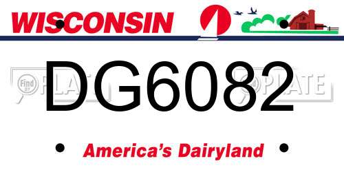 DG6082 Wisconsin License Plate