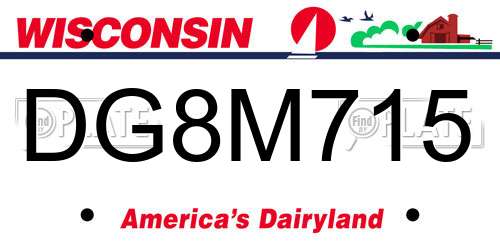 DG8M715 Wisconsin License Plate