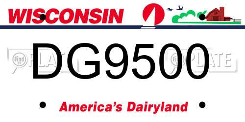 DG9500 Wisconsin License Plate