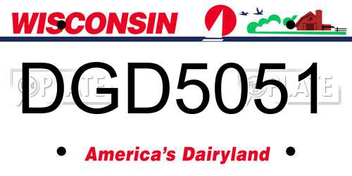DGD5051 Wisconsin License Plate