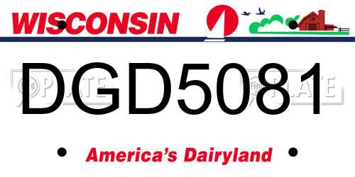 DGD5081 Wisconsin License Plate