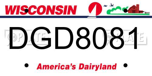 DGD8081 Wisconsin License Plate