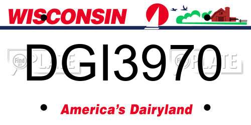 DGI3970 Wisconsin License Plate
