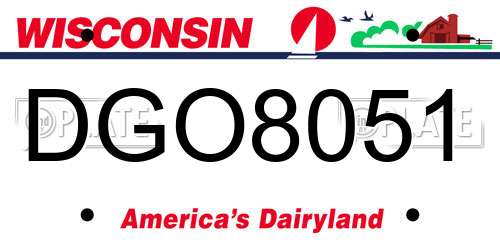 DGO8051 Wisconsin License Plate