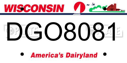 DGO8081 Wisconsin License Plate