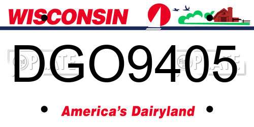 DGO9405 Wisconsin License Plate