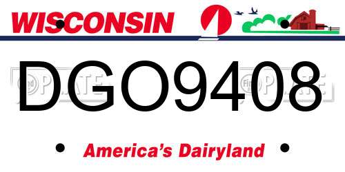 DGO9408 Wisconsin License Plate