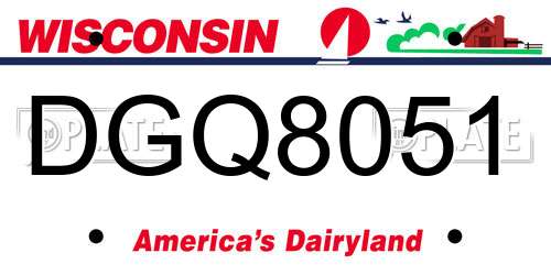DGQ8051 Wisconsin License Plate