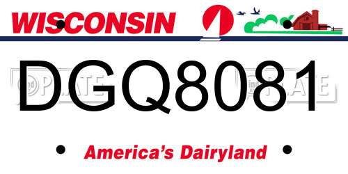 DGQ8081 Wisconsin License Plate