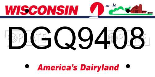 DGQ9408 Wisconsin License Plate