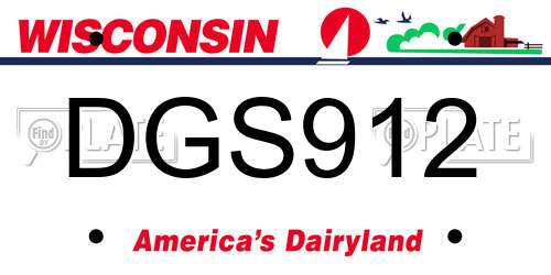 DGS912 Wisconsin License Plate