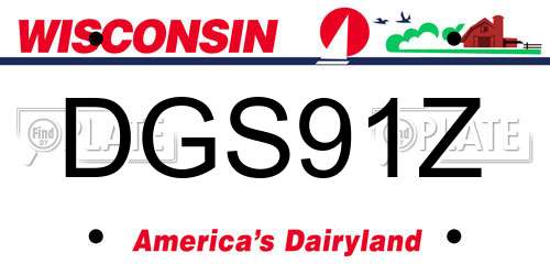 DGS91Z Wisconsin License Plate
