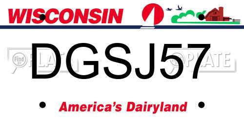 DGSJ57 Wisconsin License Plate