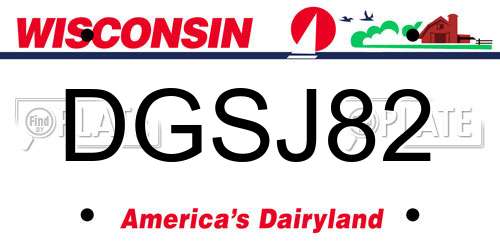 DGSJ82 Wisconsin License Plate