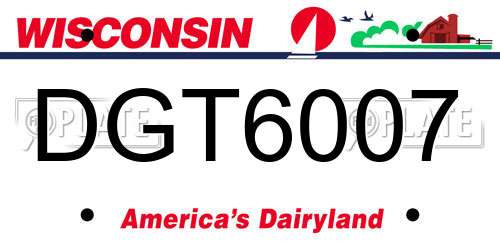 DGT6007 Wisconsin License Plate