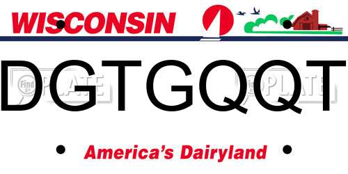 DGTGQQT Wisconsin License Plate