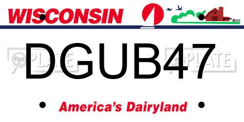 DGUB47 Wisconsin License Plate