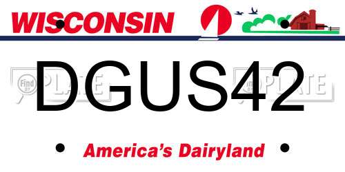 DGUS42 Wisconsin License Plate