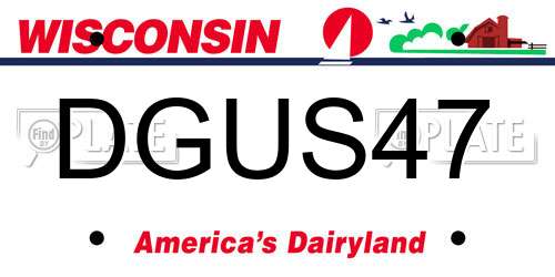 DGUS47 Wisconsin License Plate
